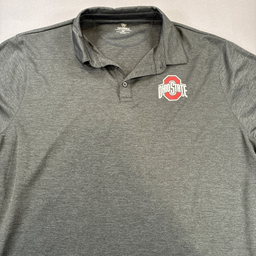 Ohio‎ State Activewear Polo Shirt Mens XXL Dark Gray, By Top Of The World